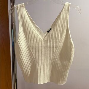 Express Cream Ribbed Tank Top